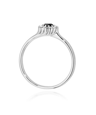 14k White Gold Ring with Black Diamond 0.50ct Certificate