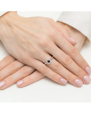 Gold Ring 14k Rose Gold With Black Diamond 0.50ct Certificate
