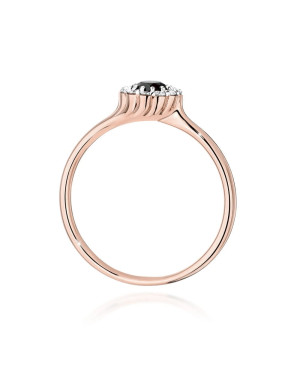 Gold Ring 14k Rose Gold With Black Diamond 0.50ct Certificate