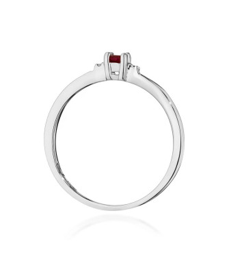 14k White Gold Ring with Ruby 0.15ct Certificate
