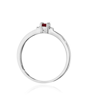 14k White Gold Ring with Ruby 0.15ct Certificate