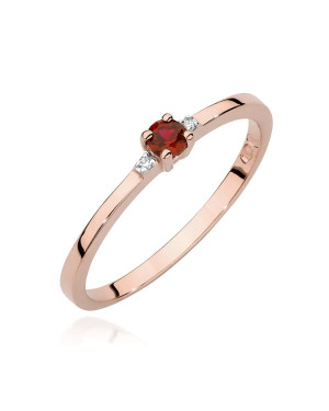 14k Rose Gold Ring with Ruby 0.15ct Certificate