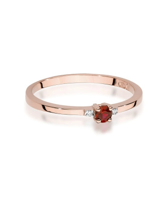 14k Rose Gold Ring with Ruby 0.15ct Certificate