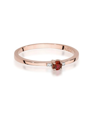 14k Rose Gold Ring with Ruby 0.15ct Certificate