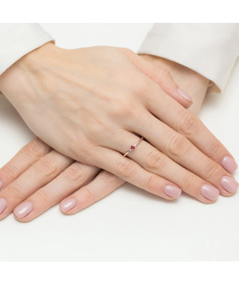 14k Rose Gold Ring with Ruby 0.15ct Certificate