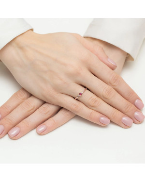 14k Rose Gold Ring with Ruby 0.15ct Certificate