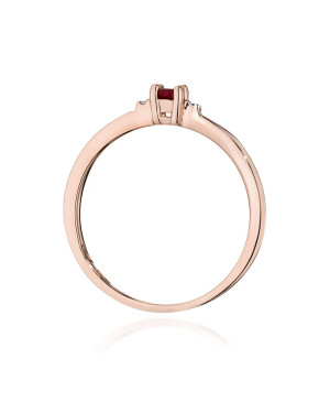 14k Rose Gold Ring with Ruby 0.15ct Certificate