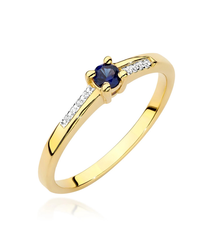 14k Gold Ring with Sapphire Diamonds 0.15ct Certificate