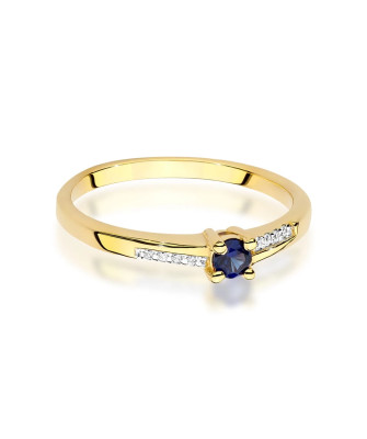 14k Gold Ring with Sapphire Diamonds 0.15ct Certificate
