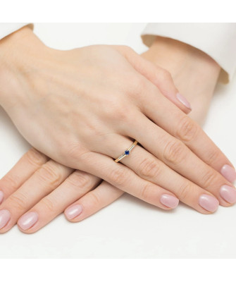 14k Gold Ring with Sapphire Diamonds 0.15ct Certificate