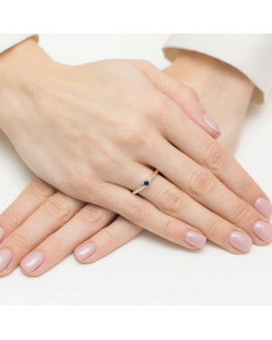 14k Gold Ring with Sapphire Diamonds 0.15ct Certificate