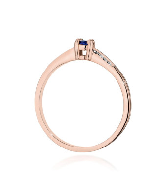 Gold Ring 14k Rose Gold With Sapphire Diamonds 0.15ct Certificate