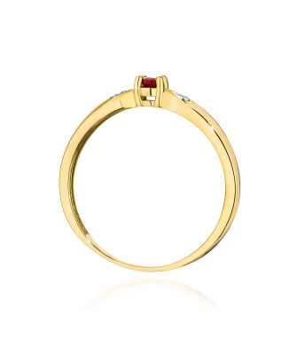 Gold Ring 14k With Ruby Diamonds 0.15ct Certificate