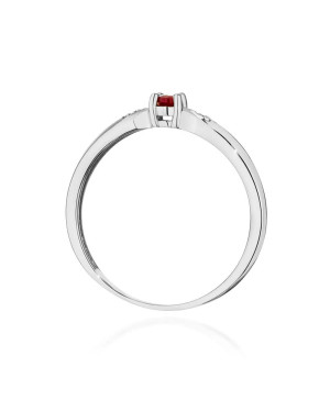 14k White Gold Ring with Ruby Diamonds 0.15ct Certificate