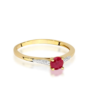 Gold Ring 14k With Ruby Diamonds 0.30ct