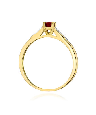 Gold Ring 14k With Ruby Diamonds 0.30ct