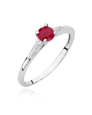 14k White Gold Ring with Ruby Diamonds 0.30ct