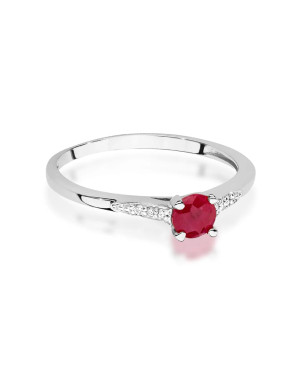 14k White Gold Ring with Ruby Diamonds 0.30ct