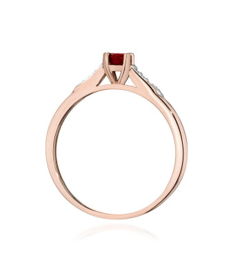 14k Rose Gold Ring with Ruby Diamonds 0.30ct