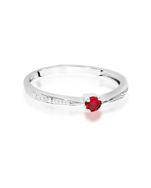14k White Gold Ring with Ruby Diamonds 0.15ct Certificate