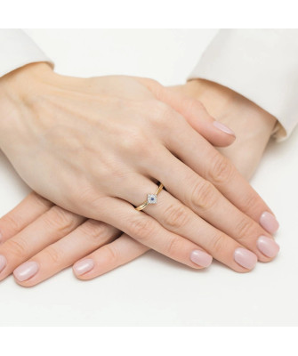 Gold Ring 14k With Sapphire Diamonds 0.03ct certificate