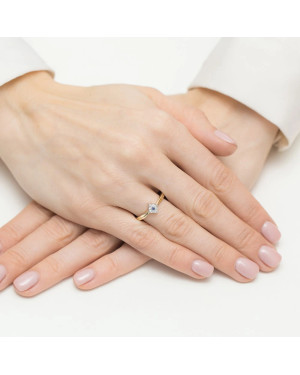 Gold Ring 14k With Sapphire Diamonds 0.03ct certificate