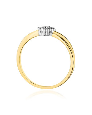 Złoty Pierścionek 14k Z Szafirem Diamenty 0,03ct certyfikat