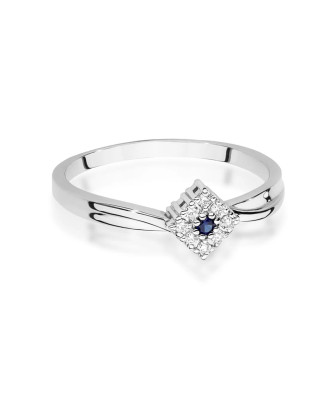 14k White Gold Ring with Sapphire Diamonds 0.03ct certificate