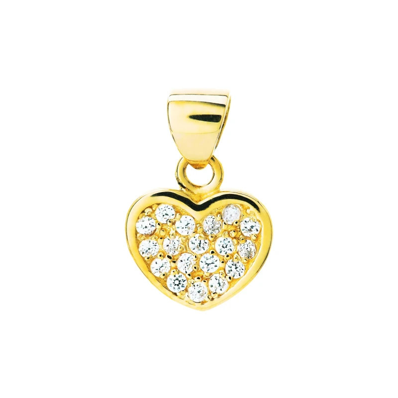 Gold pendant with cubic zirconia HEART Pendant W3.2335 | GoldJewellery