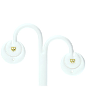 Gold heart earrings with cubic zirconia 8k