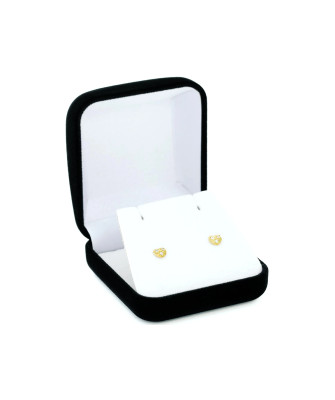 Gold heart earrings with cubic zirconia 8k