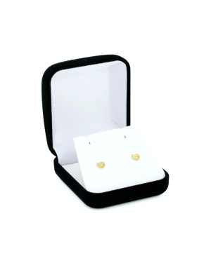 Gold heart earrings with cubic zirconia 8k