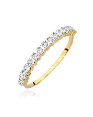 Złoty Pierścionek 14k Brylant Diament 0,13ct Certyfikat