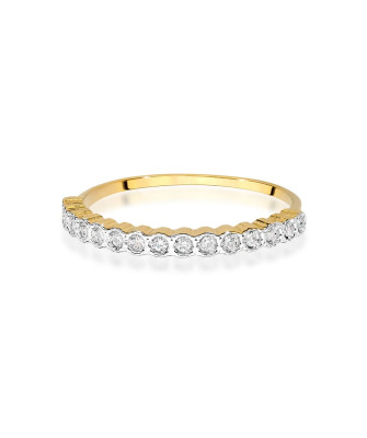 Złoty Pierścionek 14k Brylant Diament 0,13ct Certyfikat