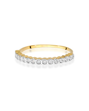 Złoty Pierścionek 14k Brylant Diament 0,13ct Certyfikat