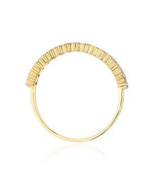 Złoty Pierścionek 14k Brylant Diament 0,13ct Certyfikat
