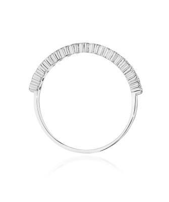 Złoty Pierścionek 14k Białe Złoto Brylant Diament 0,13ct Certyfikat