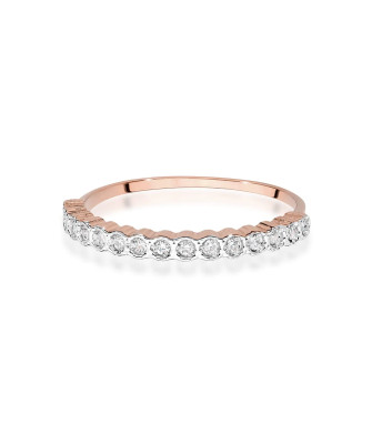 14k Rose Gold Ring Diamond 0.13ct Certificate