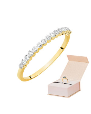 14k Gold Ring Brilliant Diamonds 0.07ct