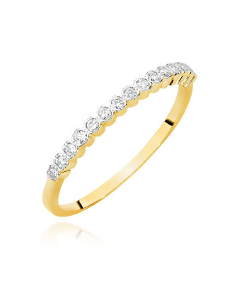 Złoty Pierścionek 14k Brylant Diamenty 0,07ct