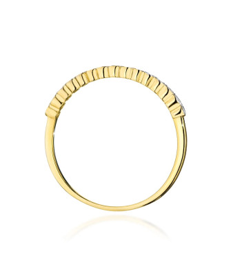 Złoty Pierścionek 14k Brylant Diamenty 0,07ct