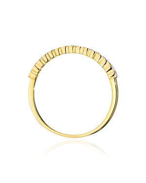 Złoty Pierścionek 14k Brylant Diamenty 0,07ct