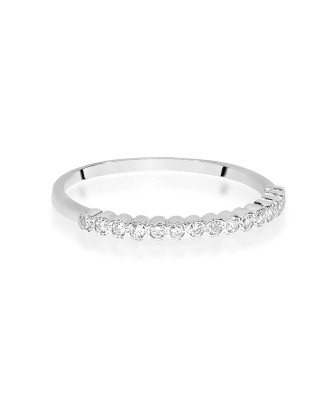 Złoty Pierścionek 14k Białe Złoto Brylant Diamenty 0,07ct