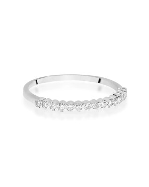 Złoty Pierścionek 14k Białe Złoto Brylant Diamenty 0,07ct