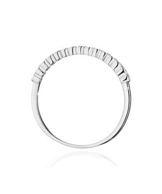 Złoty Pierścionek 14k Białe Złoto Brylant Diamenty 0,07ct