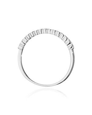 Złoty Pierścionek 14k Białe Złoto Brylant Diamenty 0,07ct