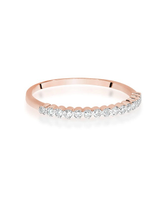 Złoty Pierścionek Różowe Złoto 14k Brylant Diamenty 0,07ct
