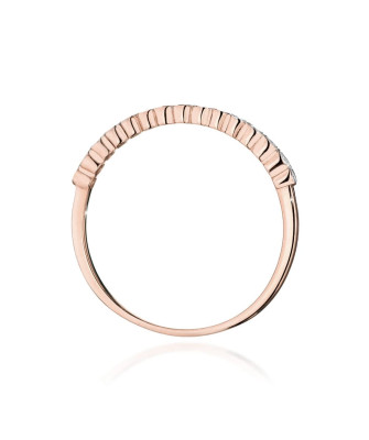 Gold Ring Rose Gold 14k Brilliant Diamonds 0.07ct