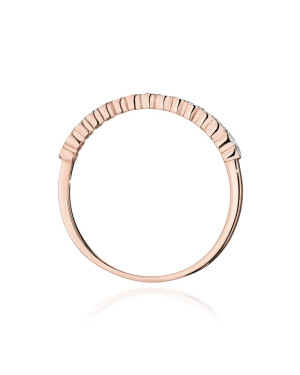 Gold Ring Rose Gold 14k Brilliant Diamonds 0.07ct