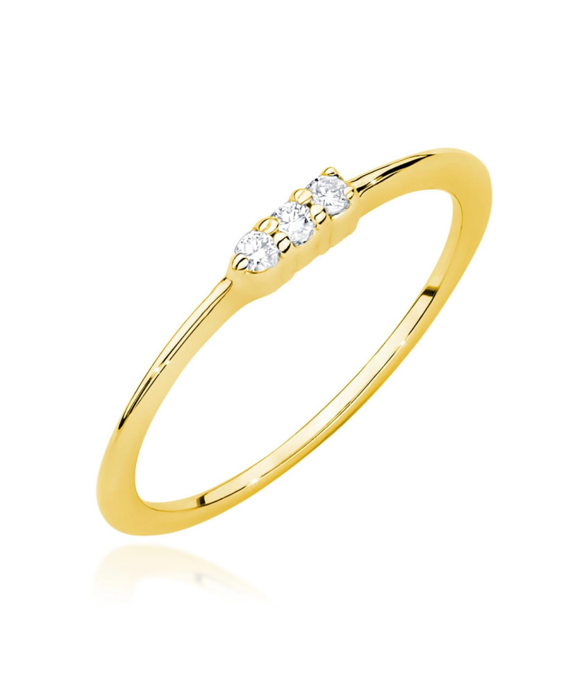 Złoty Pierścionek 14k Diamenty 0,04ct Certyfikat